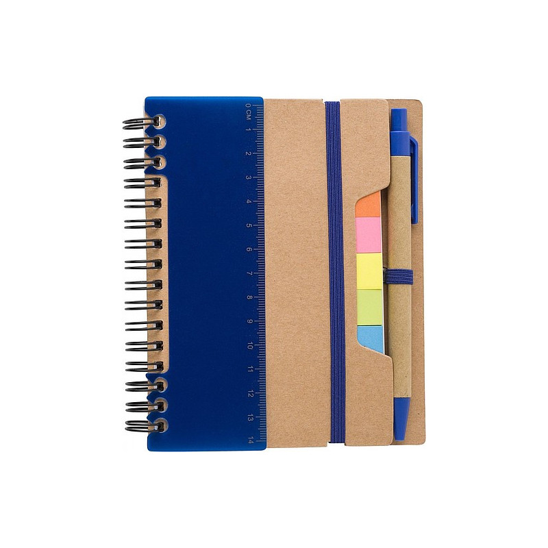 HORIXO Zápisník se značkovacími lístky a kuličkovým perem, modrý
