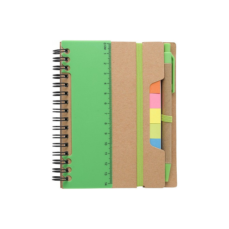 HORIXO Zápisník se značkovacími lístky a kuličkovým perem, zelený