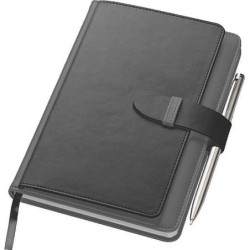 SMARTER Poznámkový blok A5 s kapsičkami na pero a vizitky, šedý