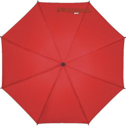PERIL Automatický deštník s dřevěnou rukojetí, RPET, červený