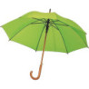 PERIL Automatický deštník s dřevěnou rukojetí, RPET, světle zelený