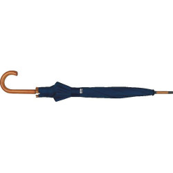 PERIL Automatický deštník s dřevěnou rukojetí, RPET, tmavě modrý
