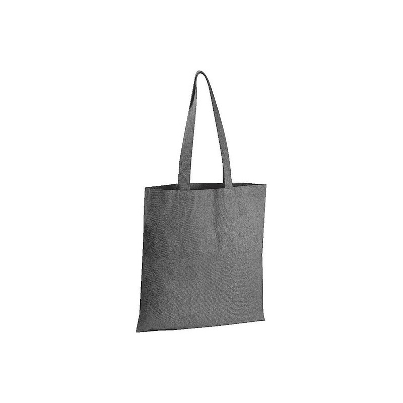 NANETA Přírodní bavlněná nákupní taška z recyklované bavlny, černá