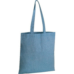 NANETA Přírodní bavlněná nákupní taška z recyklované bavlny, modrá