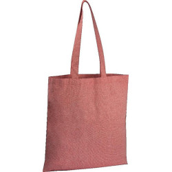 NANETA Přírodní bavlněná nákupní taška z recyklované bavlny, červená