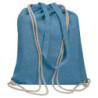 BAVLNA Bavlněná nákupní taška z recyklované bavlny se stahovacími šňůrkami, modrá
