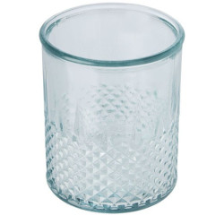 VELIA Svícen na čajovou svíčku z recyklovaného skla, transparentní