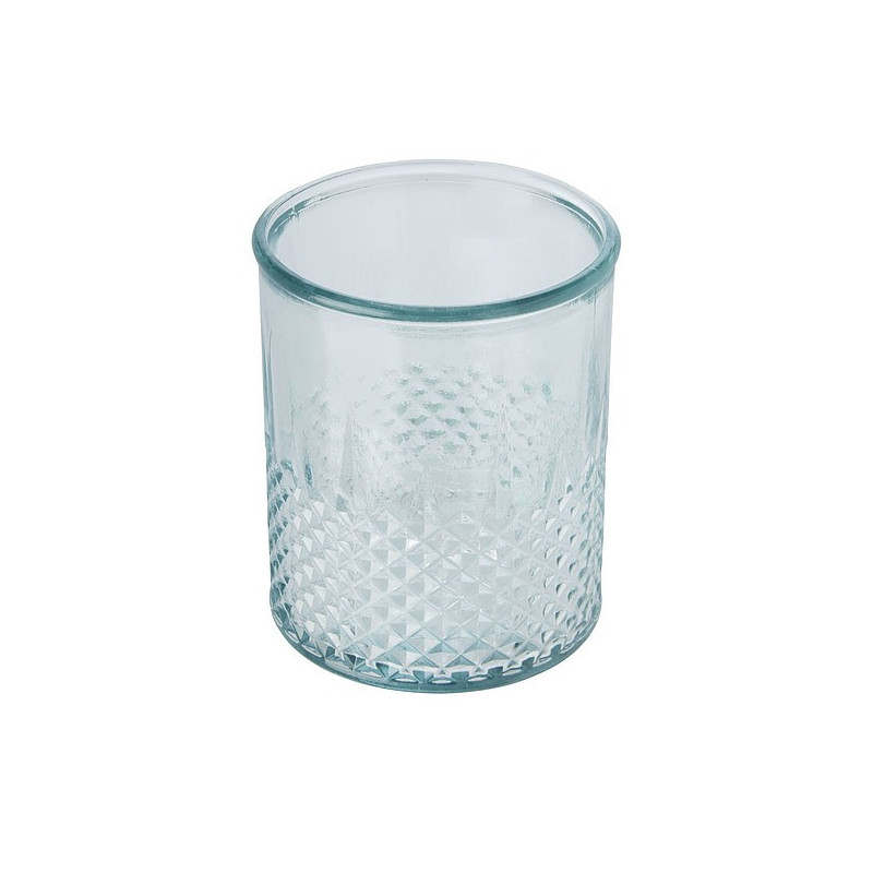 VELIA Svícen na čajovou svíčku z recyklovaného skla, transparentní