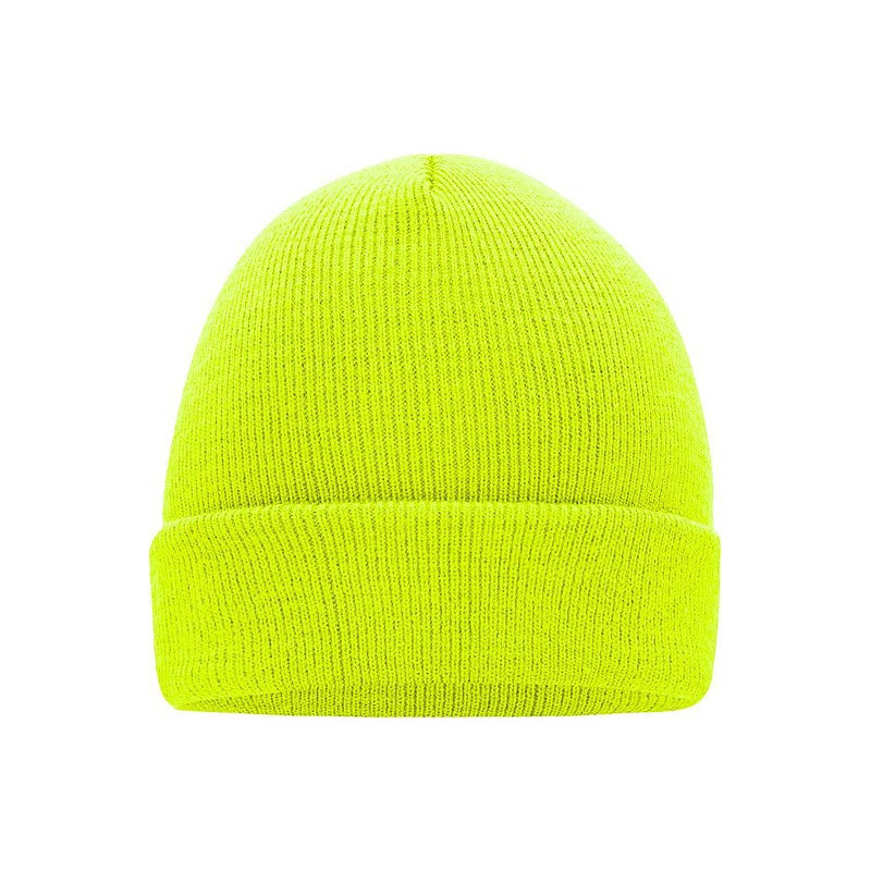 MUIRO Zimní pletená čepice, světle žlutá