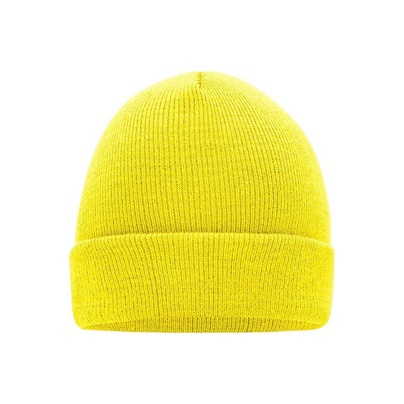 MUIRO Zimní pletená čepice, žlutá