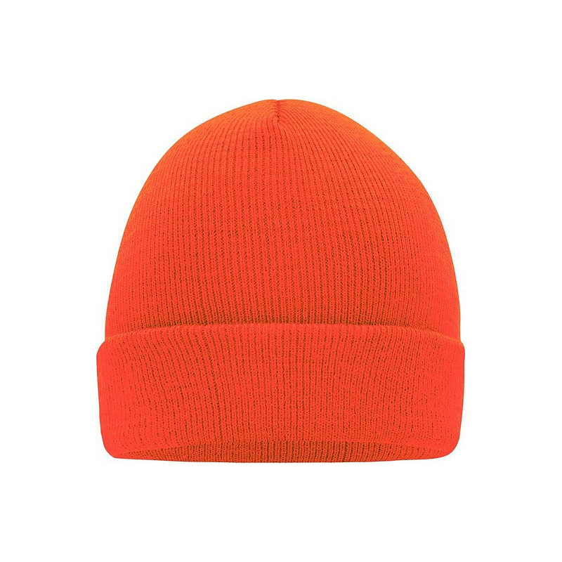 MUIRO Zimní pletená čepice, oranžová