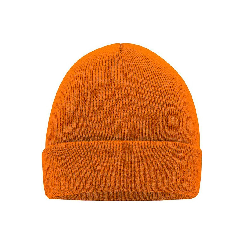 MUIRO Zimní pletená čepice, tmavě oranžová