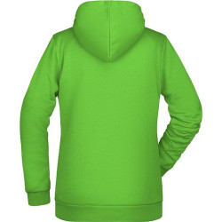 Dámská mikina s kapucí James Nicholson sweat hoodie women, jasně zelená, vel. S