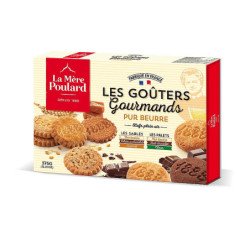 POULAS - La Mére Poulard Tradition Assortiment Les Gouters Gourmands papír 375g - kolekce francouzských sušenek 375g