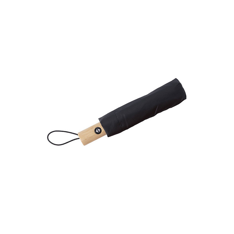 OWEN Skládací automatický deštník z RPET materiálu, černý