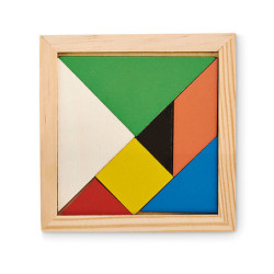 TANGRAM Barevné dřevěné puzzle tangram, 7 dílků