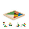 TANGRAM Barevné dřevěné puzzle tangram, 7 dílků