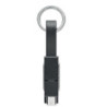 NIKLAR Přívěsek na klíče s nabíjecím kabelem 4v1, černý
