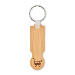 LAVERO Bambusová klíčenka sloužící jako žeton do nákupního košíku