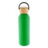 SANGAY Hliníková sportovní láhev s bambusovým víčkem, 600 ml, zelená