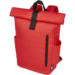 DAGY Pevný rolovací městský batoh z recyklovaného polyesteru GRS, červený