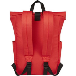 DAGY Pevný rolovací městský batoh z recyklovaného polyesteru GRS, červený