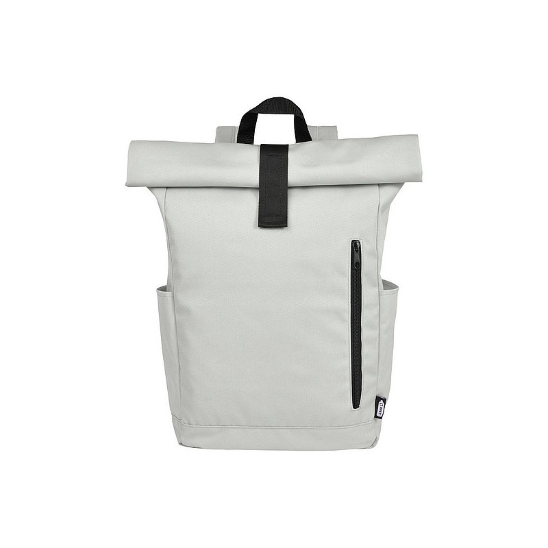 DAGY Pevný rolovací městský batoh z recyklovaného polyesteru GRS, šedý