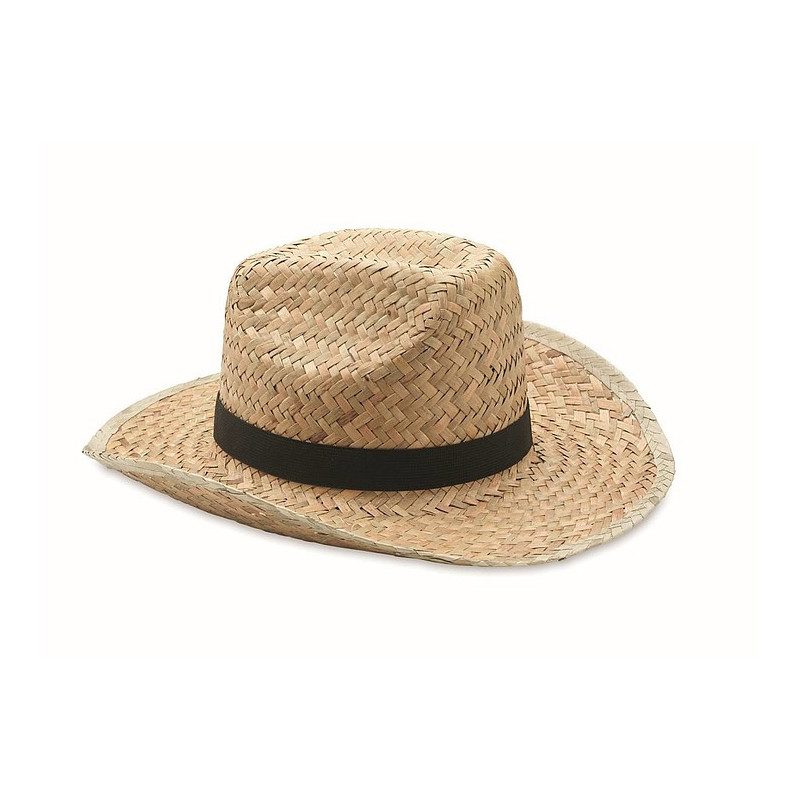 WALKER Přírodní slaměný klobouk s černým páskem