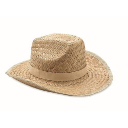 WALKER Přírodní slaměný klobouk s béžovým páskem