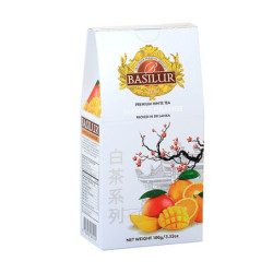 ZURIA- BASILUR White Tea Mango Orange papír 100g - Bílý čaj, ochucený, aromatizovaný, sypaný 100g