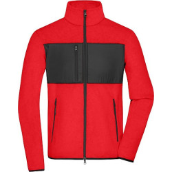 Pánská fleecová bunda James & Nicholson, červená, XL