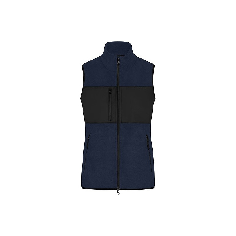 Dámská fleecová vesta James & Nicholson, námoční modrá, XL