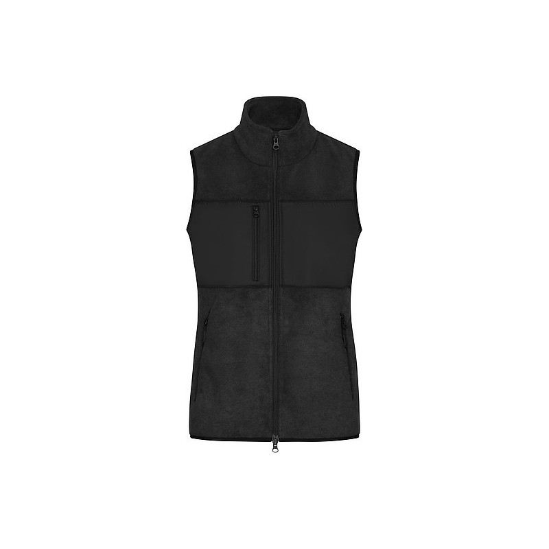 Dámská fleecová vesta James & Nicholson, černá, XL
