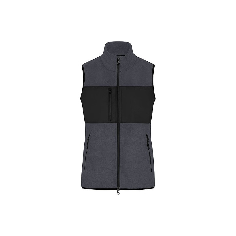 Dámská fleecová vesta James & Nicholson, tmavě šedá, XL