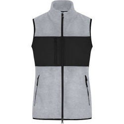 Dámská fleecová vesta James & Nicholson, melírovaná světle šedá, XL