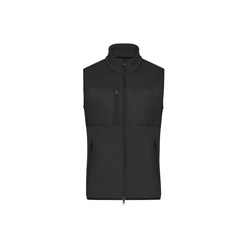 Pánská fleecová vesta James & Nicholson, černá, XL
