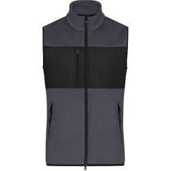 Pánská fleecová vesta James & Nicholson, tmavě šedá, XL