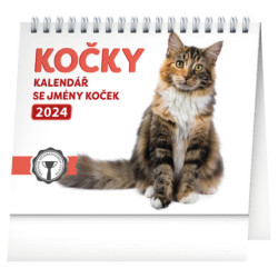 Stolní kalendář 2024 Kočky - se jmény koček 