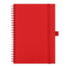 Notes koženkový SIMPLY A5 linkovaný - červená/červená spirála