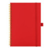 Notes koženkový SIMPLY A5 linkovaný - červená/žlutá spirála