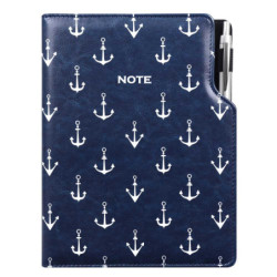 Notes DESIGN A4 nelinkovany - modrý - námořník - kotvy