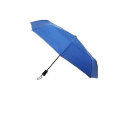 SCHWARZWOLF CRUX Skládací deštník s reflexním páskem a karabinou, modrý