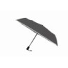 SCHWARZWOLF CRUX Skládací deštník s reflexním páskem a karabinou, šedý
